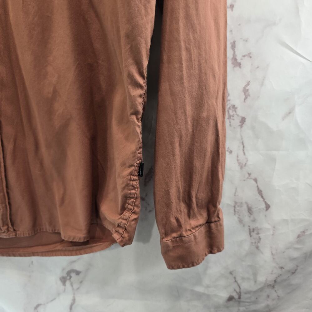 Frank And Oak Shirt Mens Medium Pink Brown Clay Long Sleeve Button Down - Picture 4 of 10